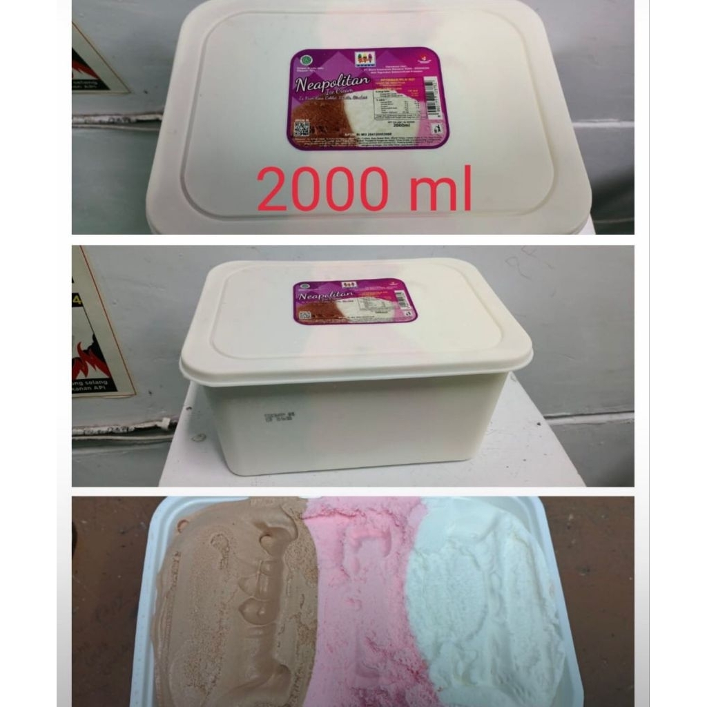 

Ice cream Miami neopolitan 2 liter (es krim 2 liter mix 3 rasa)