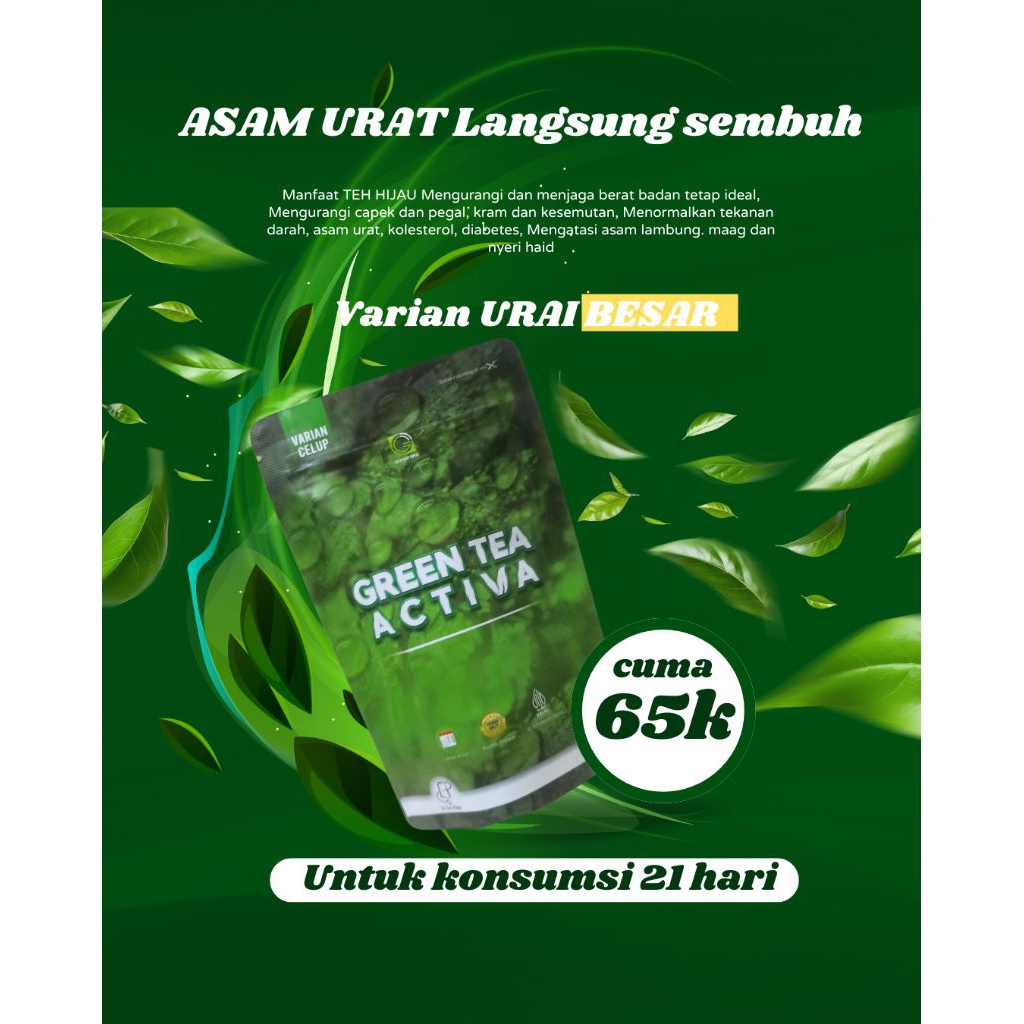 

Green tea ACTIVA URAI 2 pcs, teh hijau, asam urat langsung sebuh