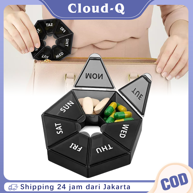 Bulat Kotak Box Obat Harian Mini Kotak Obat 7 Hari Model