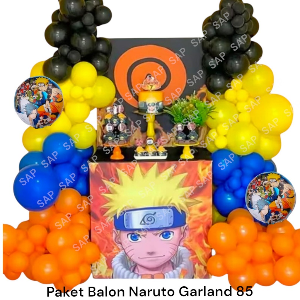 Paket Balon NARUTO GARLAND 85SP/ Dekorasi Ulang Tahun Naruto