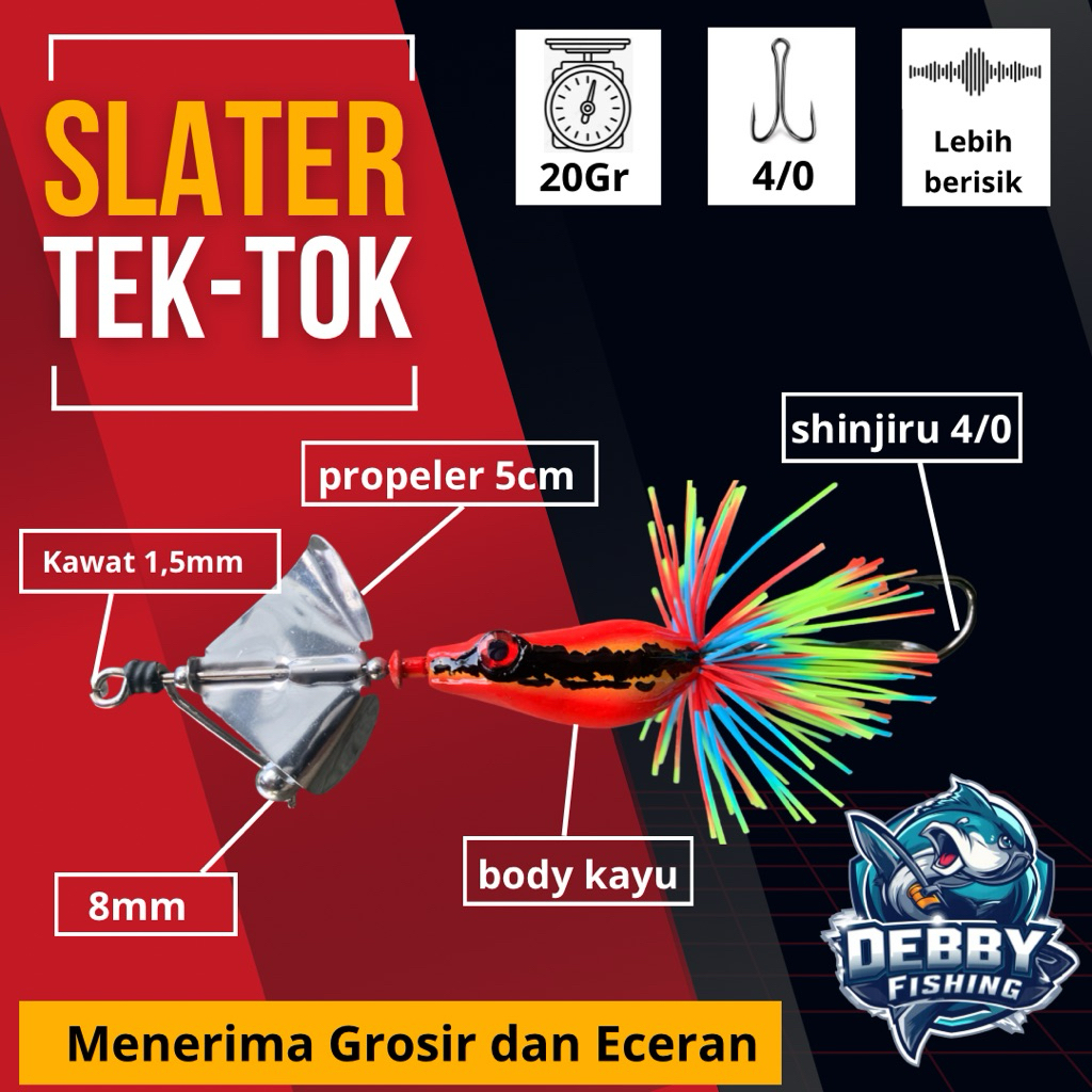 Slater tek tok buzz slash bait lure umpan mancing casting toman gabus channa