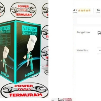 

NRT-PRO H88G Spray Gun HVLP Mini 600 mL Alat Semprot Cat Low Pressure