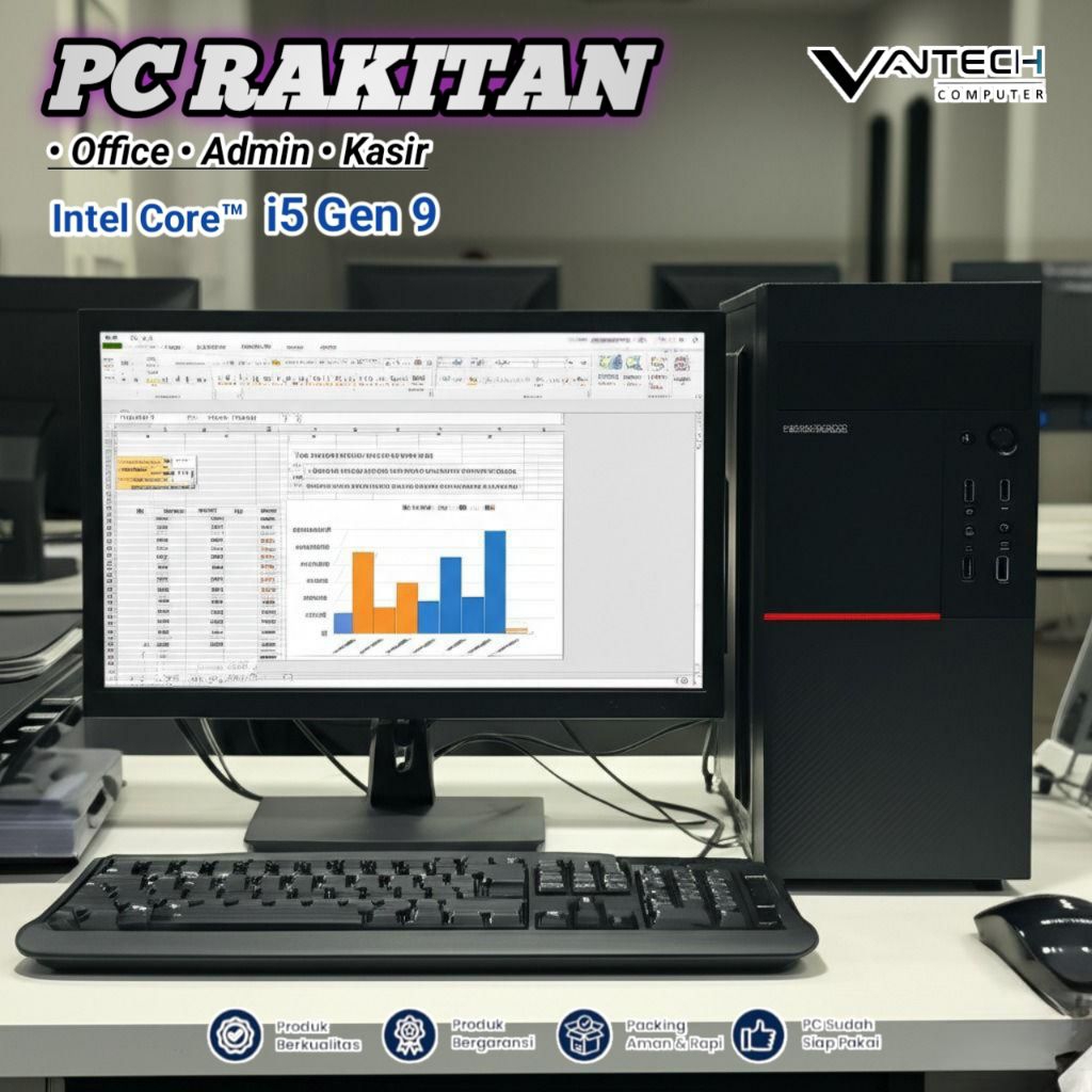 PC Core i5 9400 / 9400f Generasi ke-9 - Komputer Rakitan Siap Pakai, Garansi 1 Tahun