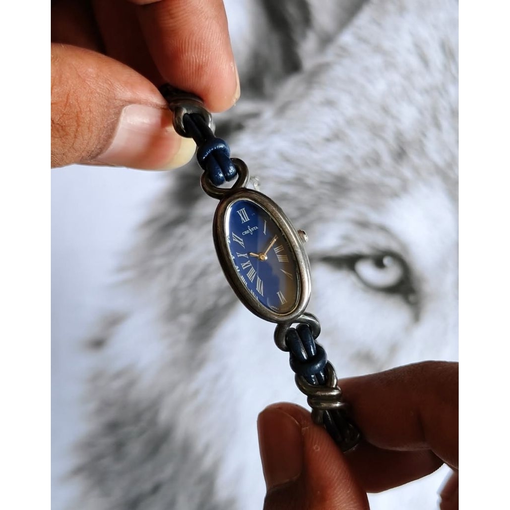 JAM TANGAN WANITA SILVER SEIKO CRESSTA OVAL ROMAN INDEX