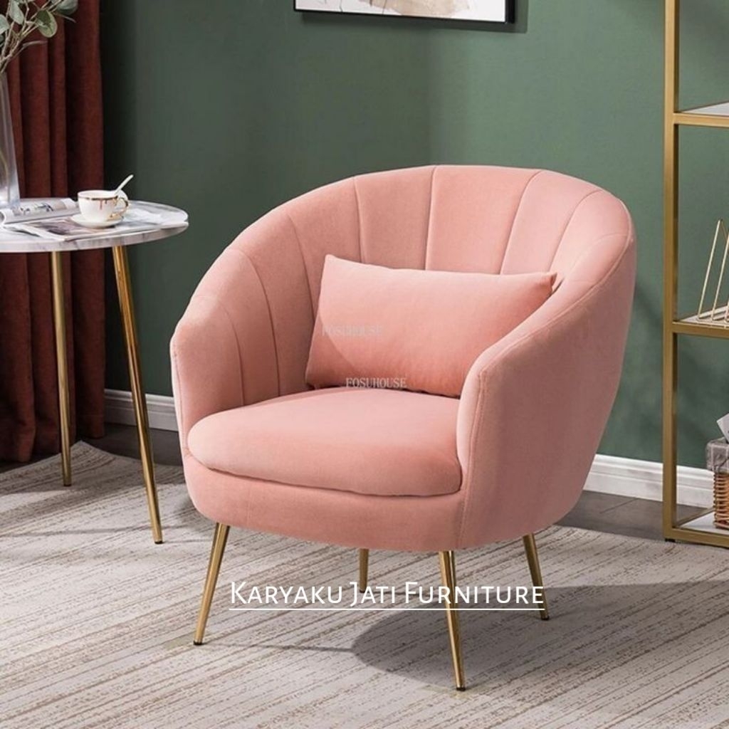 kursi tamu kaki stainless gold