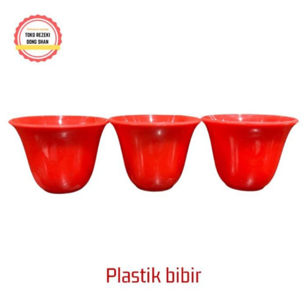 Cangkir Sloki Plastik Merah per pcs