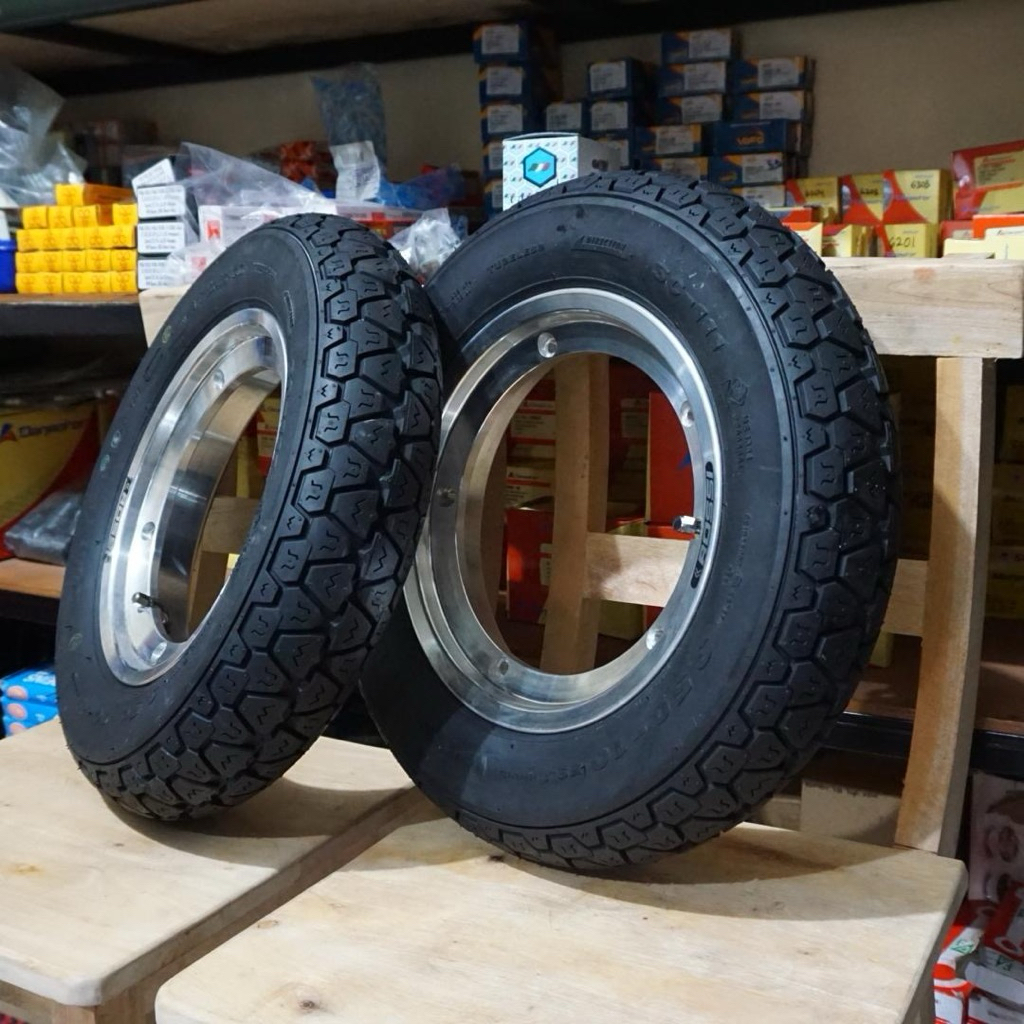 Paket Velg Tubeless Vespa Ring 10 Vrossi & Ban Delitire SC111