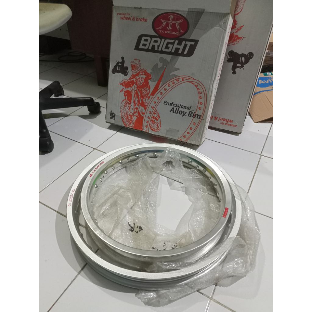 Velg pelk Tk 19-160 + 16-215 36H silver kasar dan halus