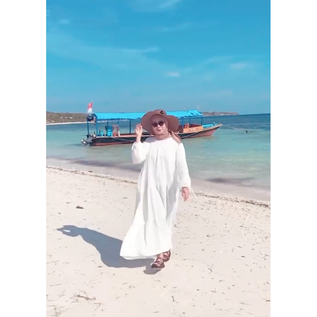 PRELOVED DRESS PANTAI ZANZEA COLLECTION outfit pantai baju pantai dress putih