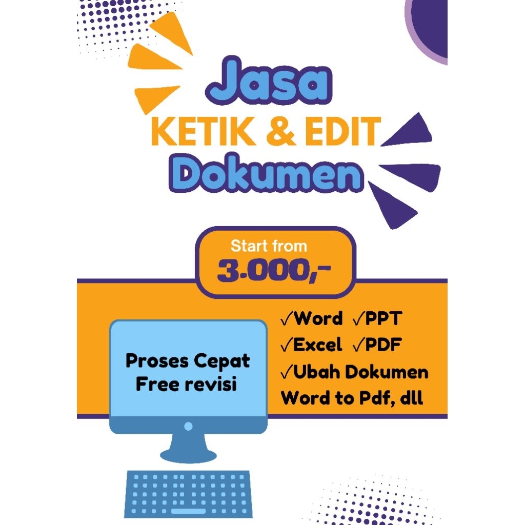 

Jasa Merapikan dan Ketik Dokumen Word, PDF, Excel, Convert