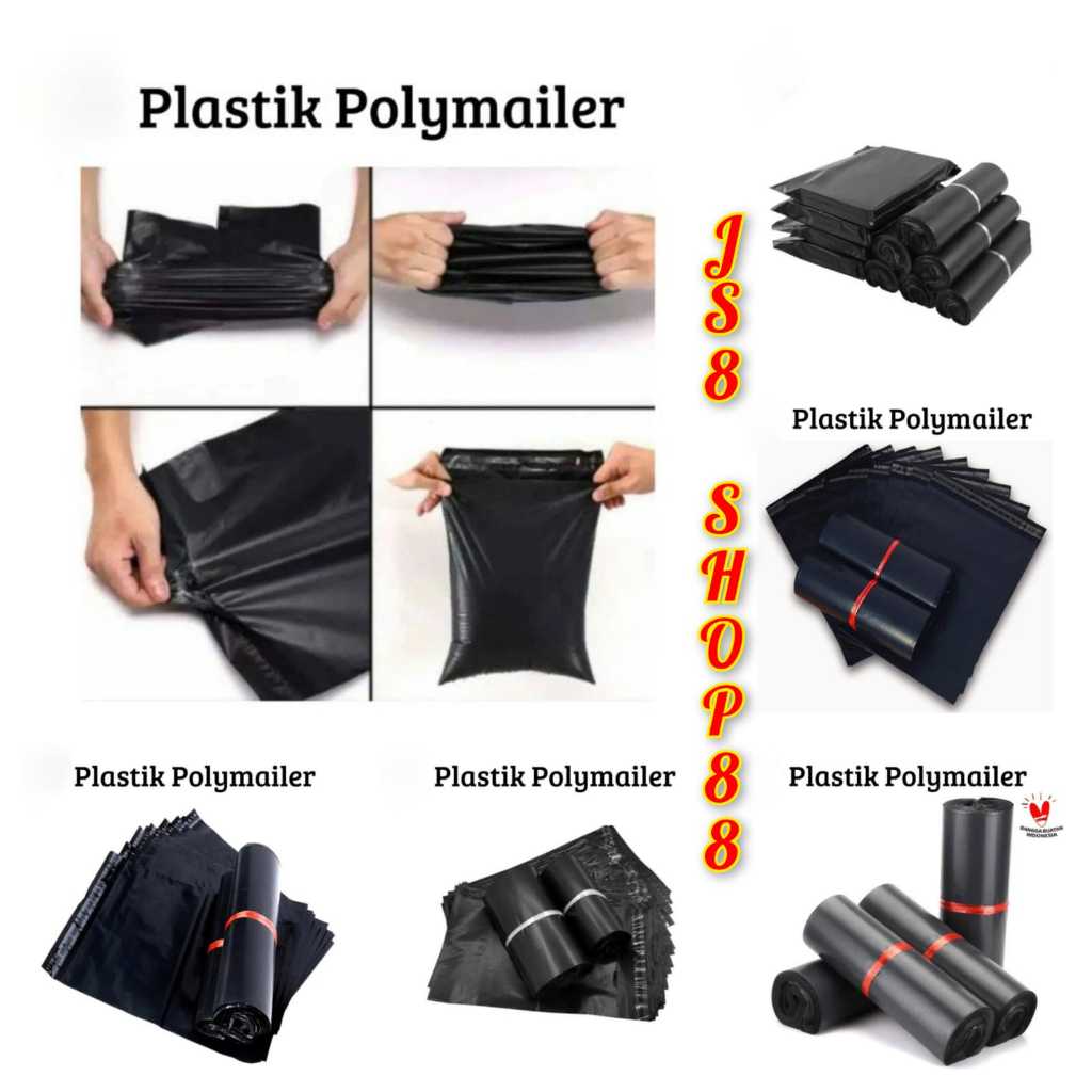 

PLASTIK PACKING POLYMAILER LDPE HITAM 40CMx60CM SAMPAI 50CMx60CM EKONOMIS BERKUALITAS ELASTIS TIDAK GAMPANG SOBEK
