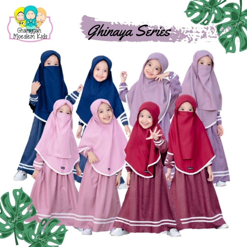 [ GHINAYA GAMIS ] gamis syar'i anak cadar couple madinah ghinaya original ghaniyyah moslem kids baju