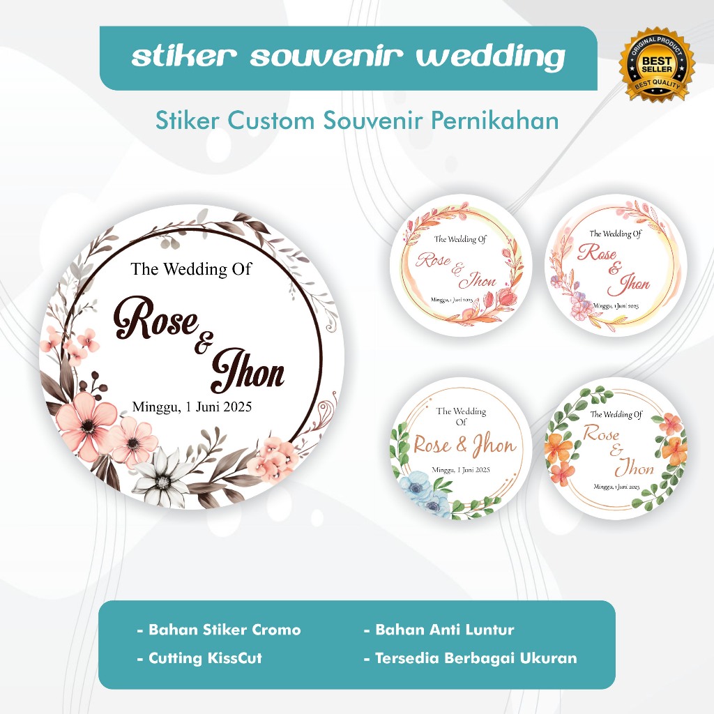 

Stiker Souvenir Pernikahan Stiker Custom Wedding stiker ucapan pernikahan