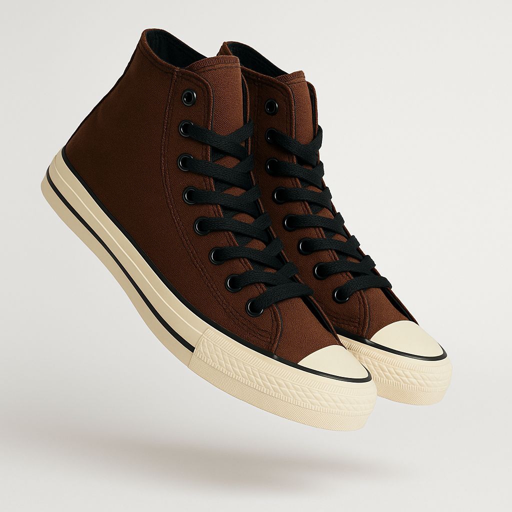 Sepatu Snekers Pria Kasual Xtervent High Tinggi Coklat Hijau Offwhite