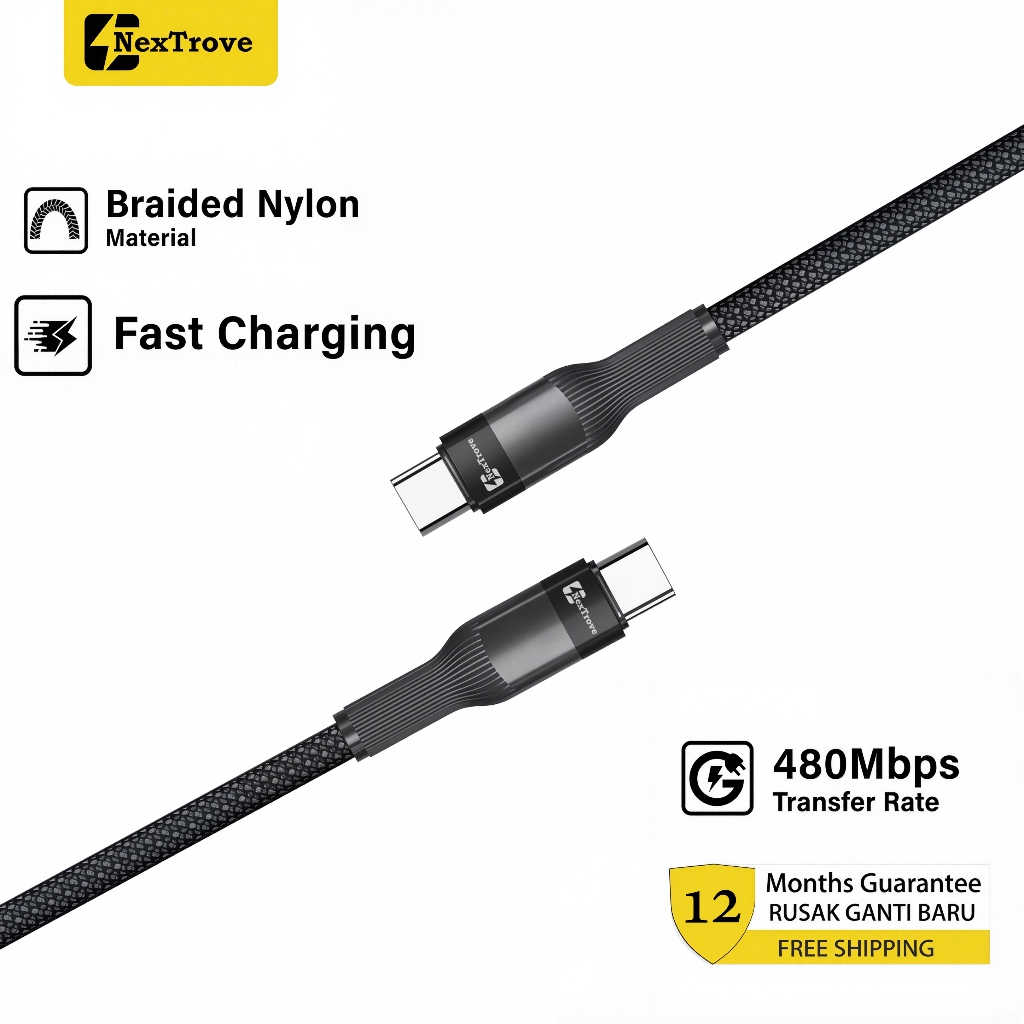 NEXTROVE Kabel Fast Charging 3A 5A 6A Kabel Data - Cepat, Aman, Anti Putus Praktis for Paling Laris 