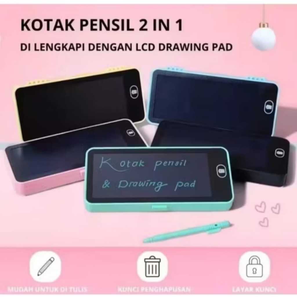

Tempat Pensil LCD Drawing Pad / Kotak Pensil Drawing Pad