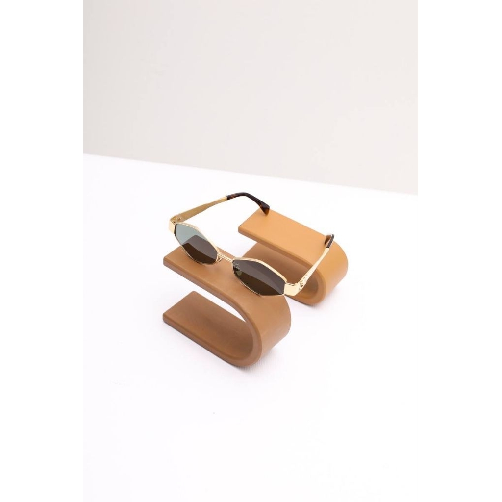 CELINE Geometric Triomphe Metal 02 Sunglasses in Gold/Green