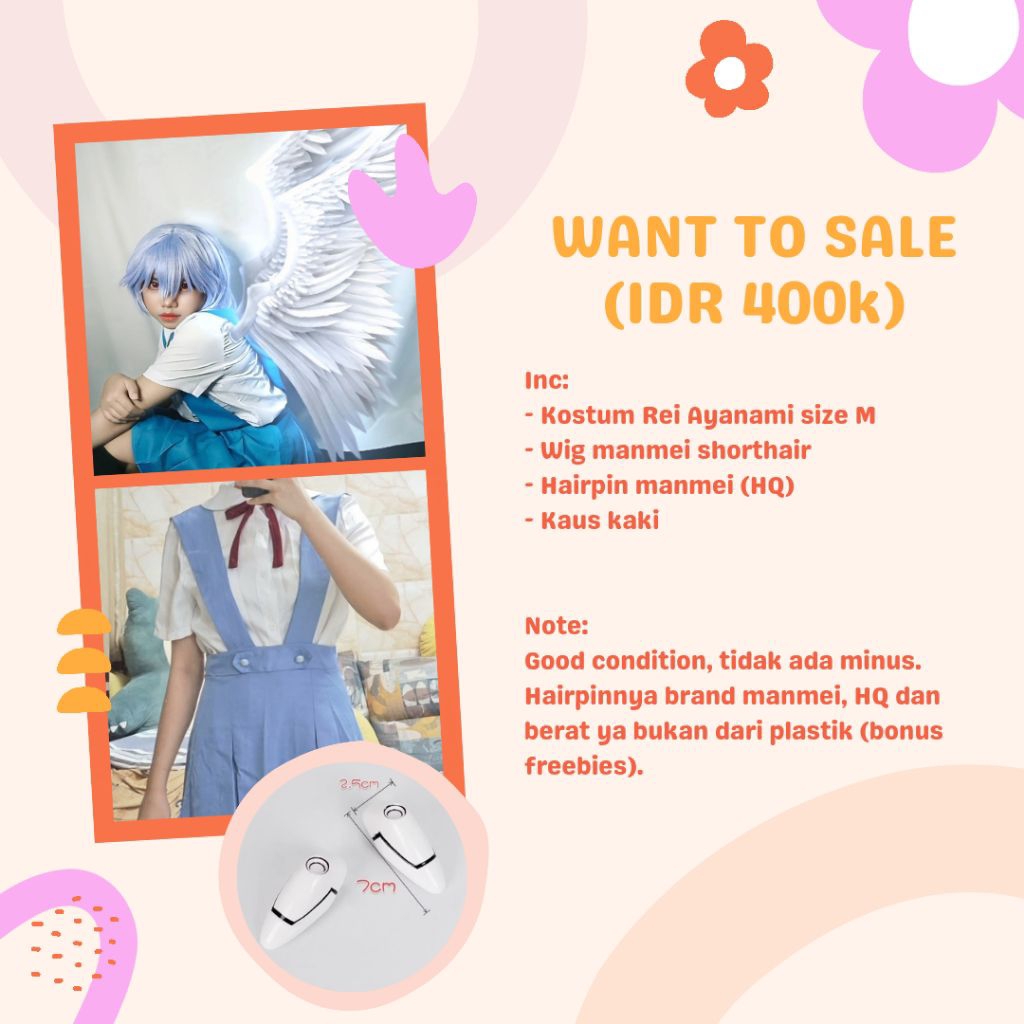 Wig Rei Ayanami Evangelion Short Preloved Crimp (Kostum sold)