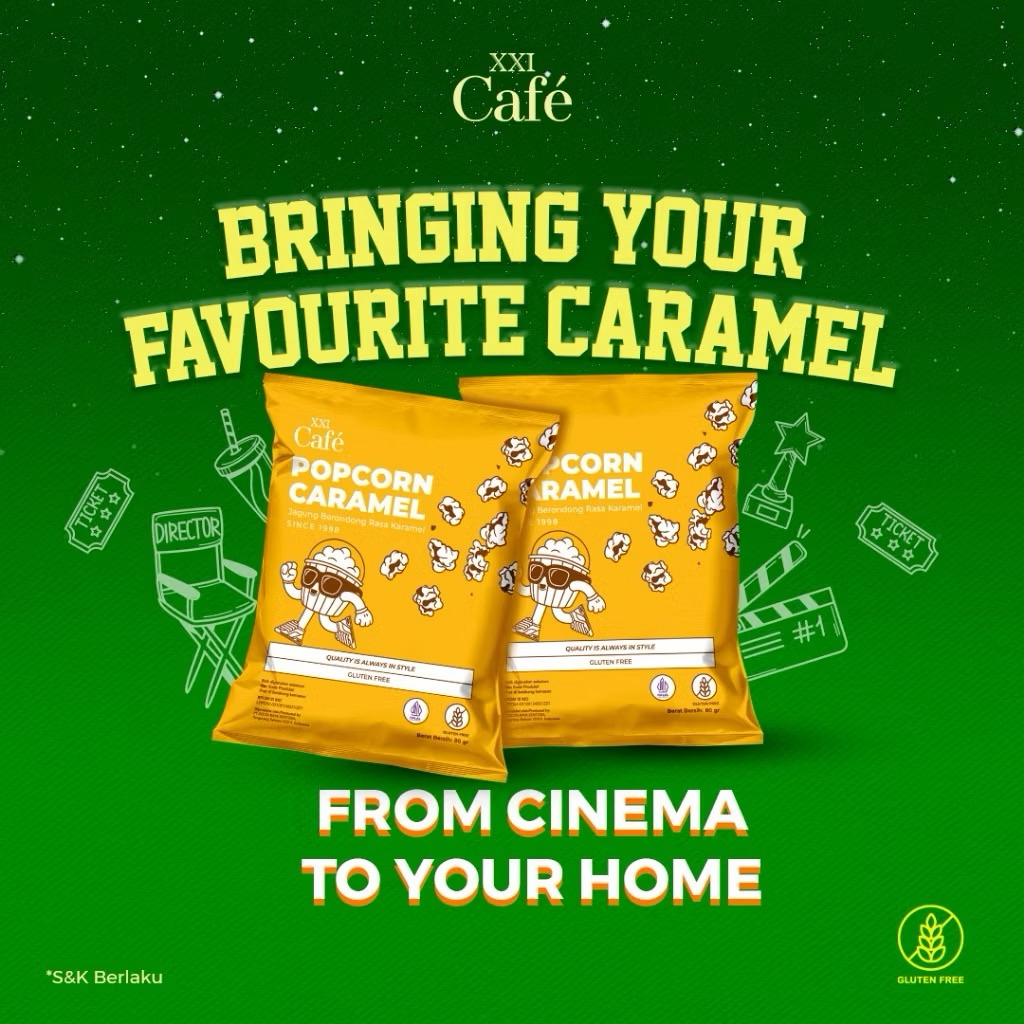 

Popcorn XXI Popcorn Caramel 80gr Gluten Free / Snack Popcorn Cinema 21