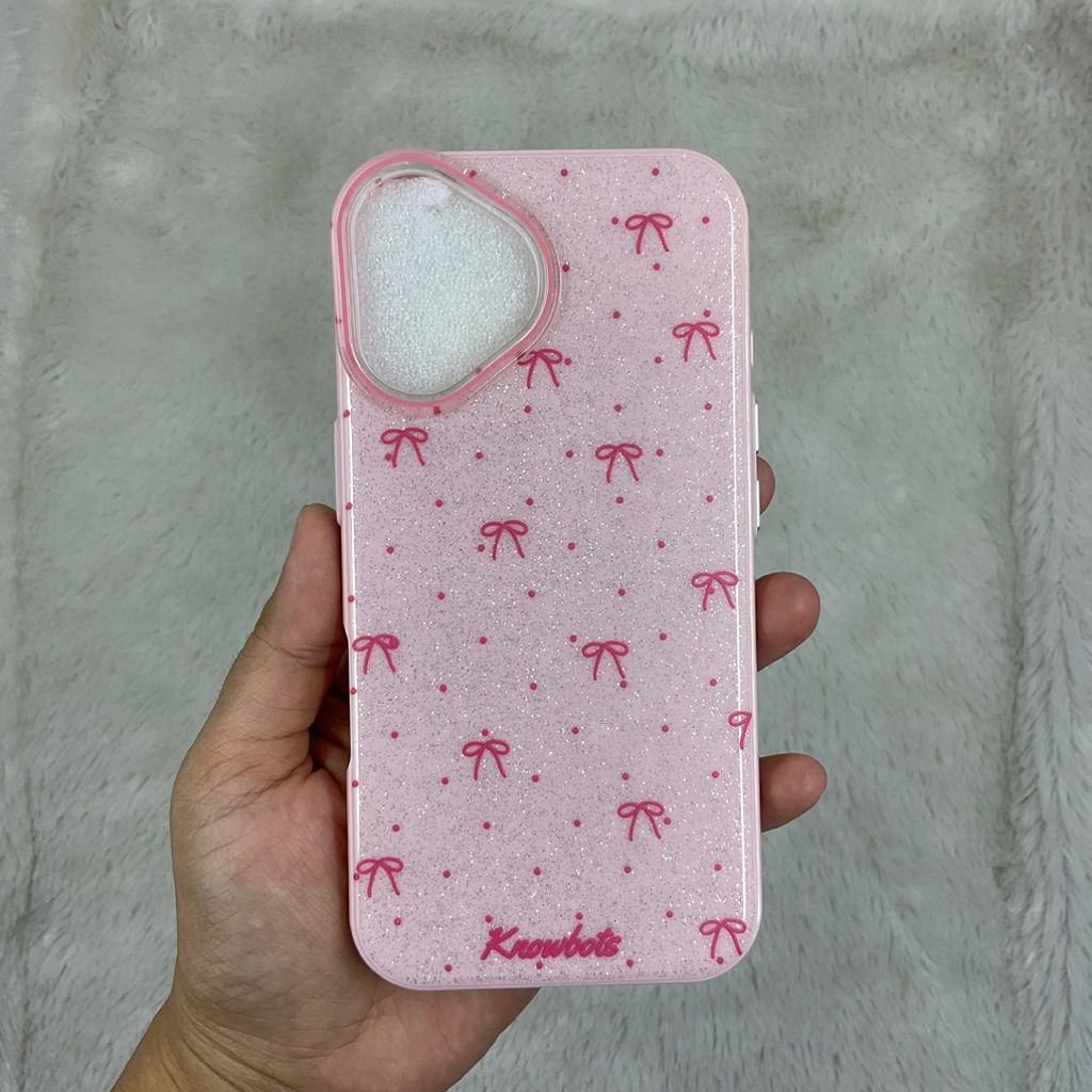 case iphone glitter pita pink