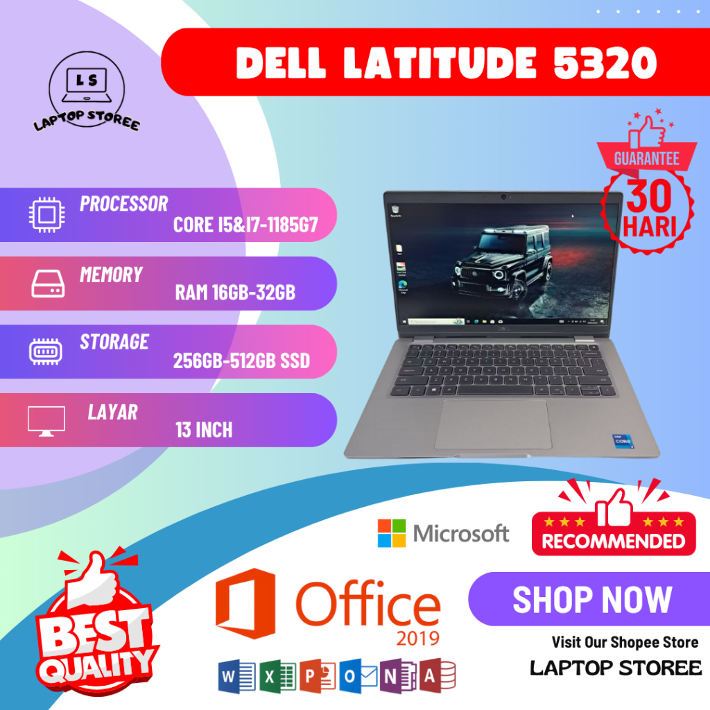 LAPTOP DELL LATITUDE 5320 CORE I5 & I7 GEN 11 RAM 16GB=32GB SSD 256GB-512GB