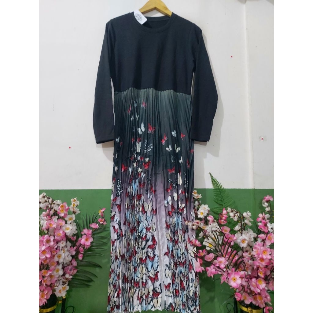 gamis plisket kupu by nooz