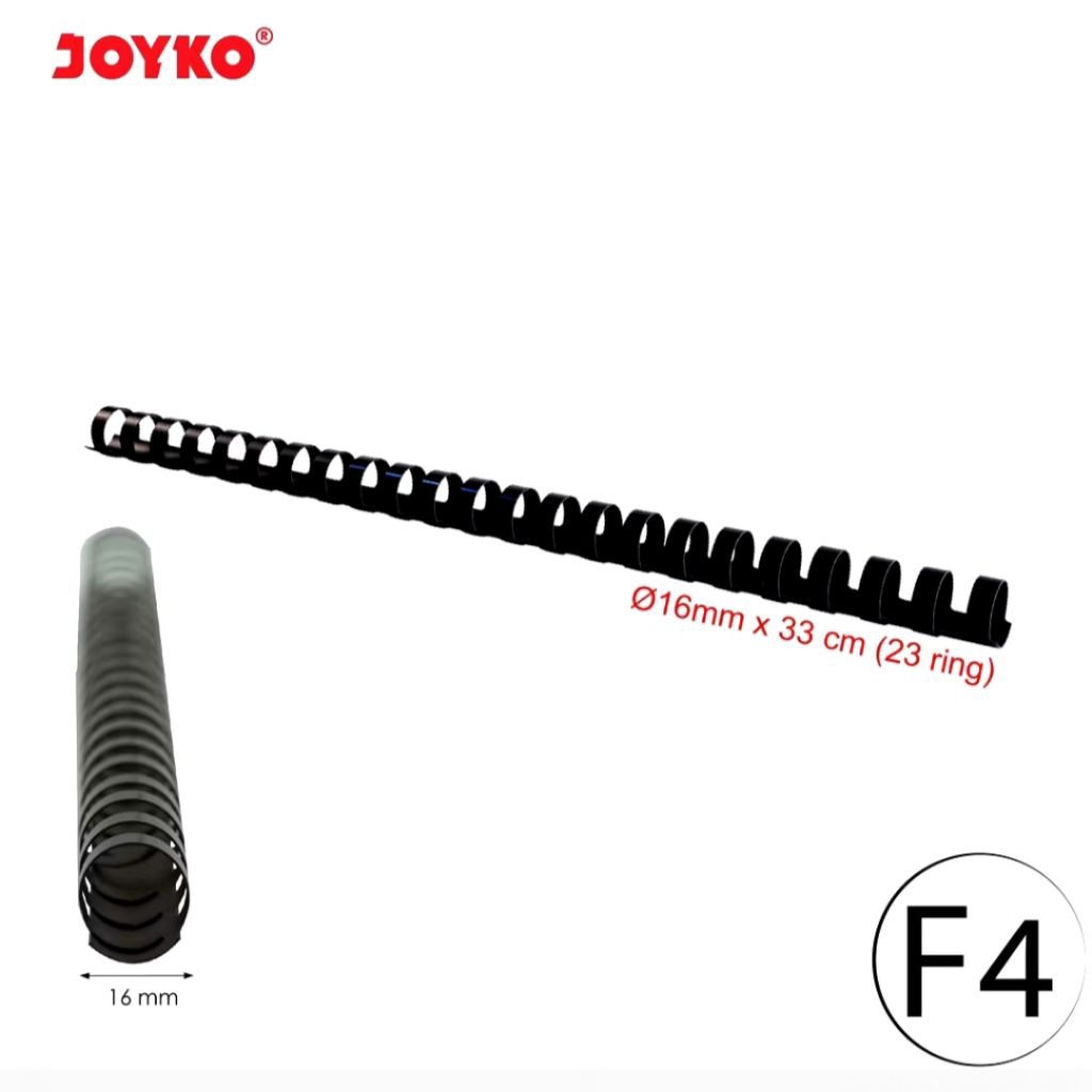 

Joyko RPC-23-16 Ring Plastik Comb Folio Uk.16mm Round / Spiral Jilid F4 / Ring Jilid F4 Uk.16mm