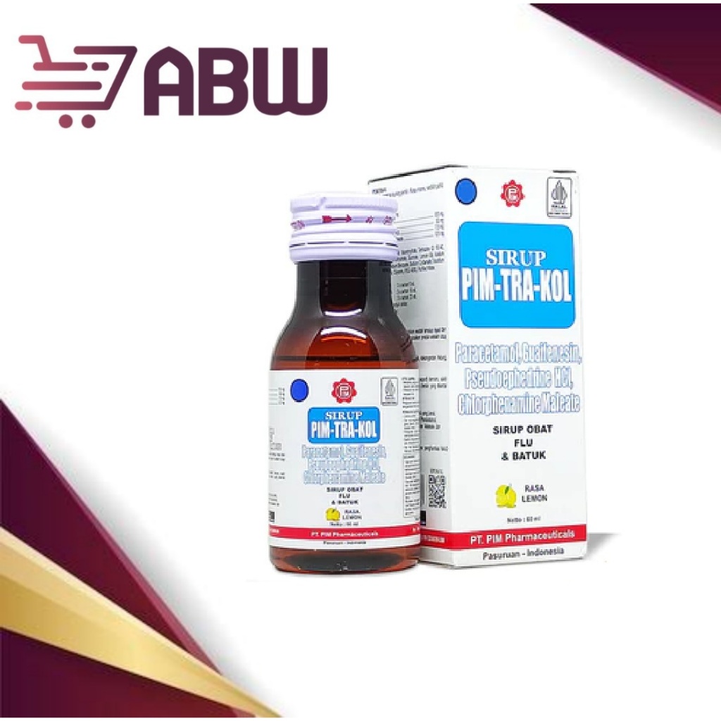 [A] Pimtrakol Sirup Rasa Lemon 60 ml - Obat Demam Batuk Pilek Anak