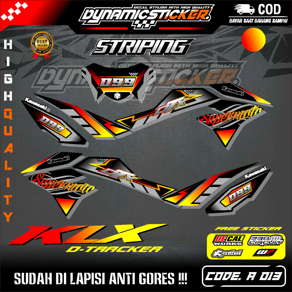 (COD) STICKER MOTOR KEREN STRIPING KAWASAKI DTRACKER150 SE Variasi Original-Sticker Variasi Kawasaki