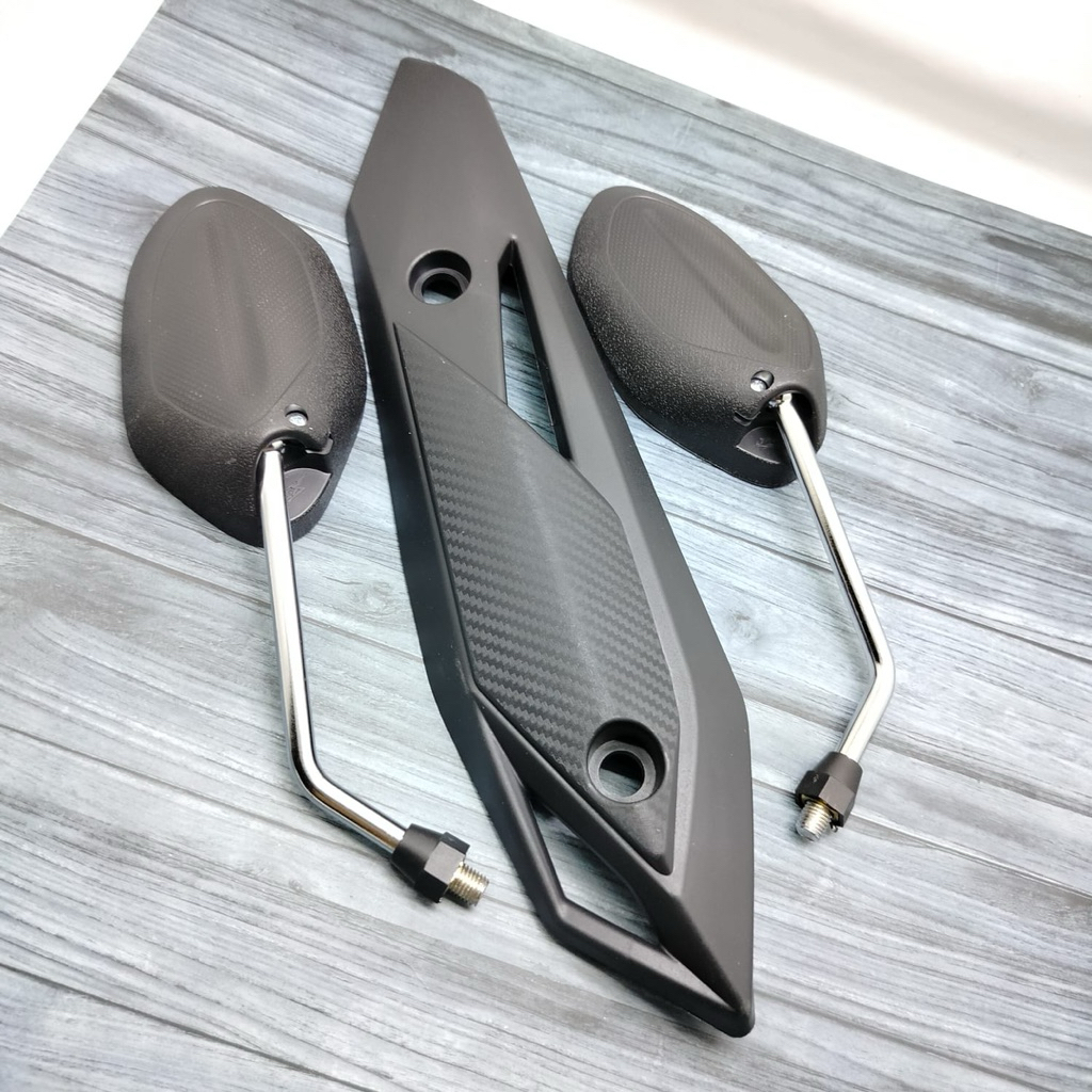 Tutup tameng knalpot beat fi eps 2017-2019+spion beat chkrome tangkai panjang ori