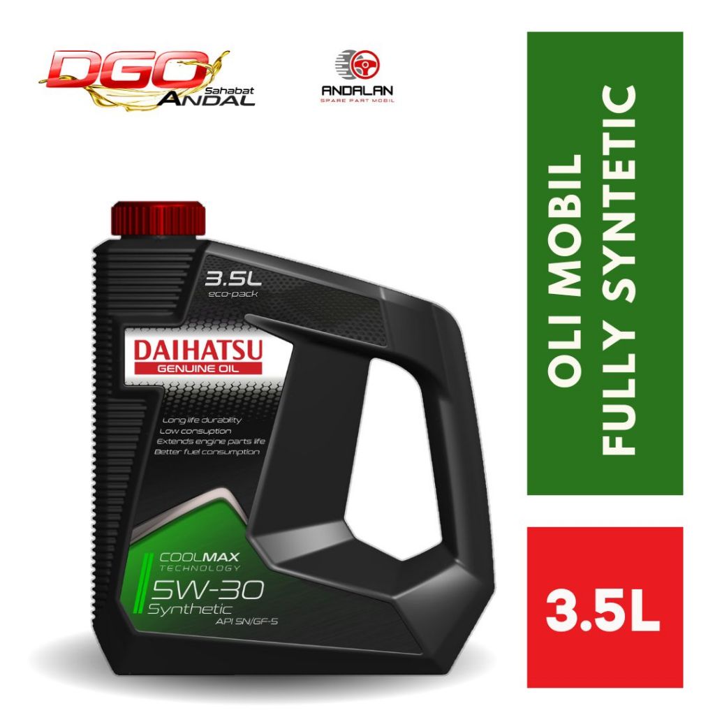 Oli Mesin Mobil Daihatsu Genuine Oil 5W-30 Synthetic API SN/GF-5 3.5L Original