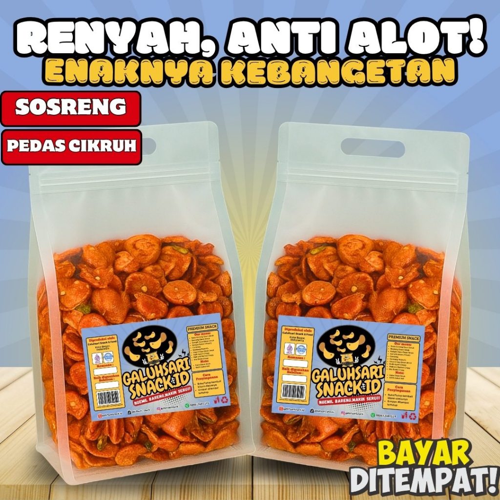 

Sosreng Daun Jeruk Premium Spesial Cemilan Viral Pedas Gurih Murah Renyah Bumbu Cikruh Melimpah