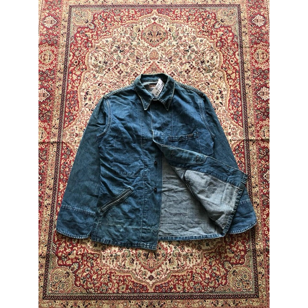 Blue blue japan denim chore jacket Vintage Blue blue japan F730