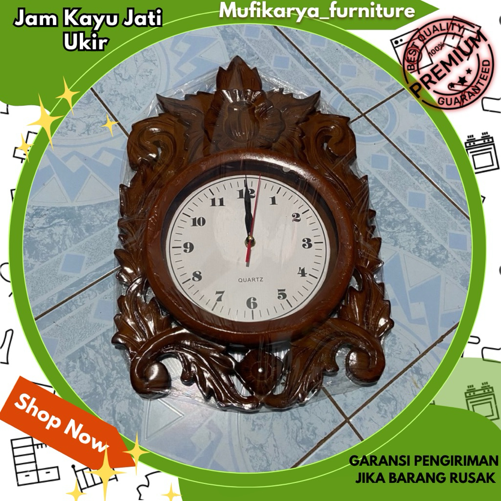 Jam Dinding / Jam Ukir / Frame Ukir / Jam Kayu Ukiran / Jam