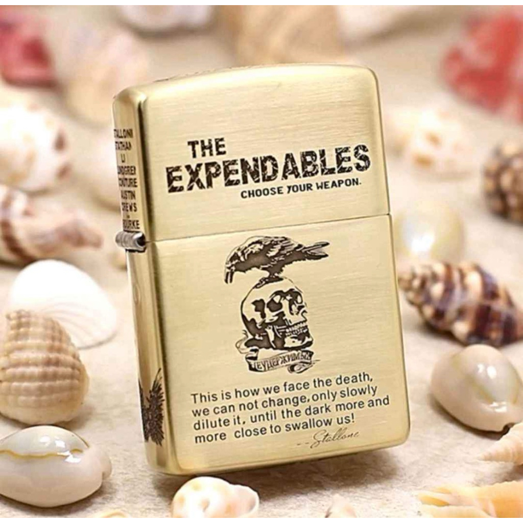 Zippo usa ori gold ukir the expendables best quality