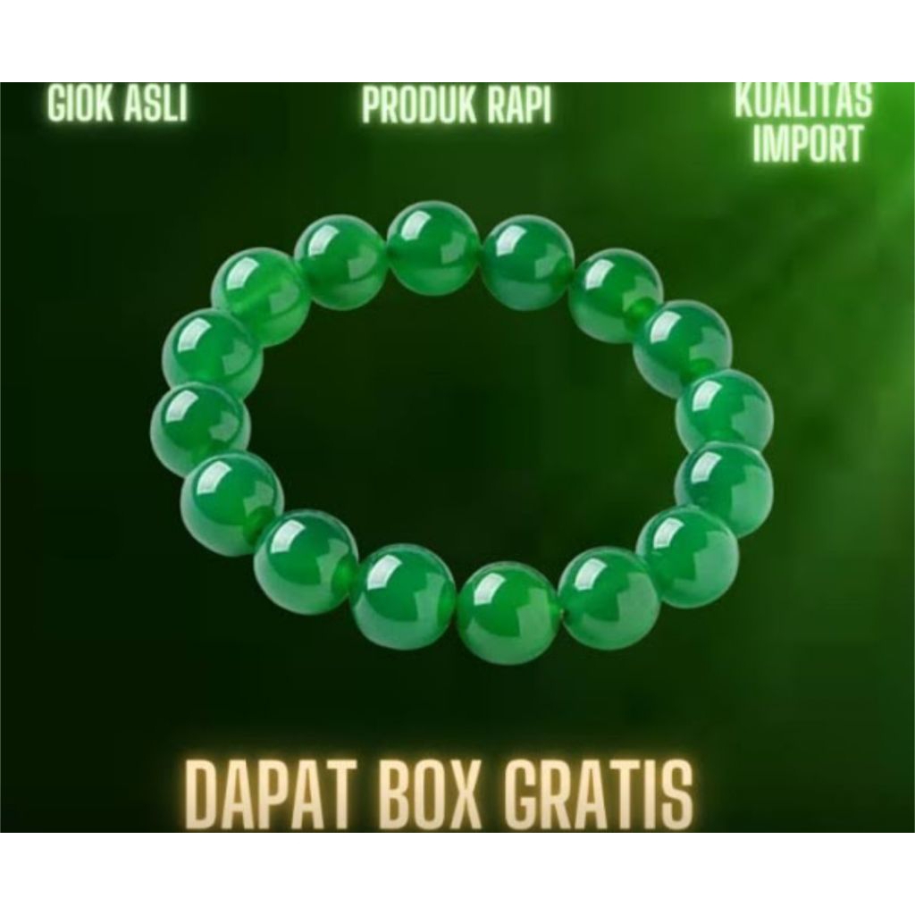 gelang giok murah hijau dan wanita dan pria pengham giok hijau asli 3 pcs giok asli