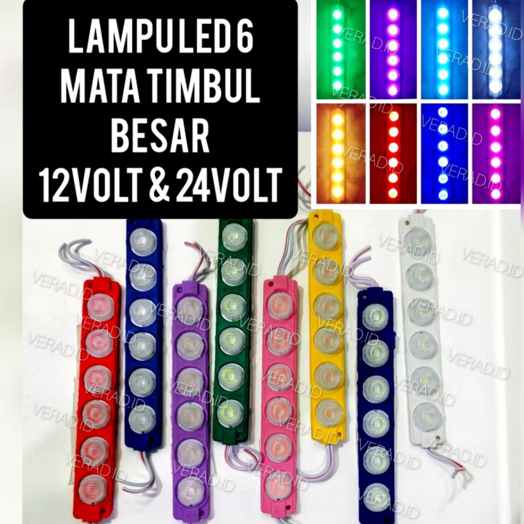 LAMPU MODUL STRIP 6 MATA LED 6WATT SMD 13620 12 VOLT 24 VOLT