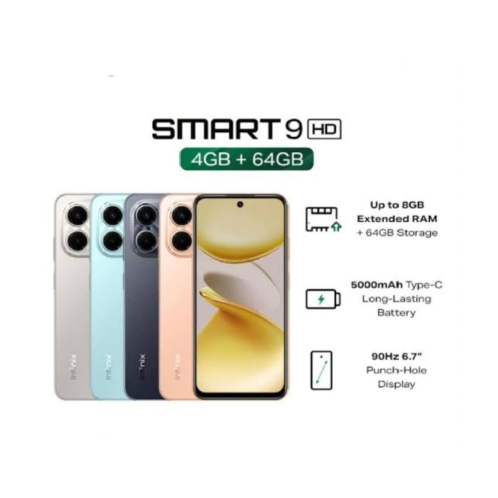 HP INFINIX SMART 9 4/64 GB - INFINIX SMART 9 RAM 4GB ROM 64GB RESMI