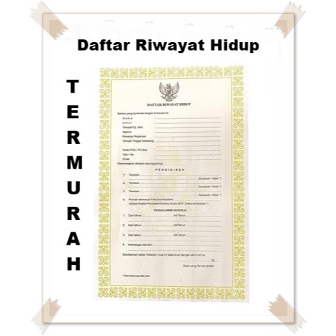 

Daftar Riwayat Hidup / Kertas Riwayat Hidup / Termurah / Kertas lamaran Kerja