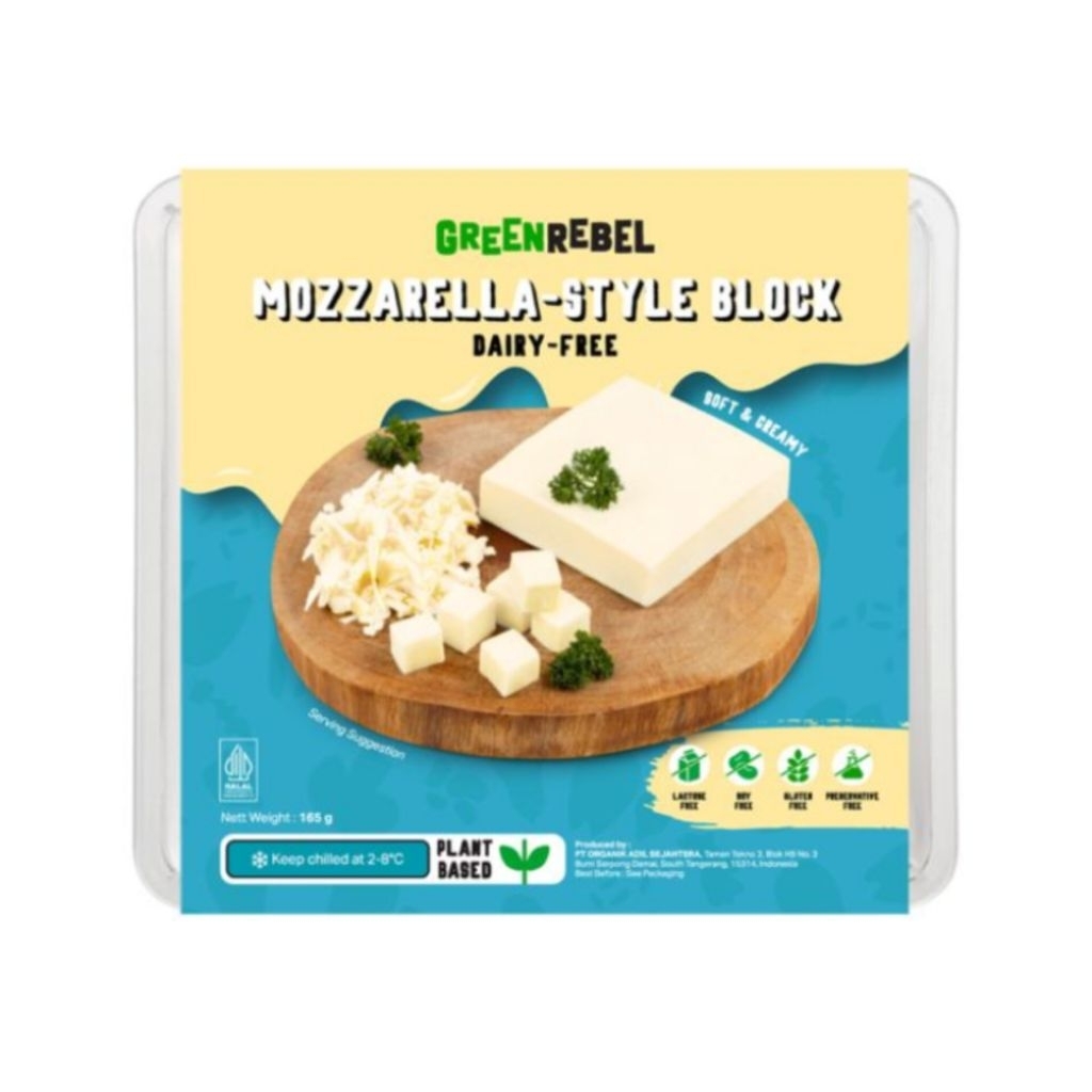 

Green Rebel Mozarella Cheese Style Block 165gr