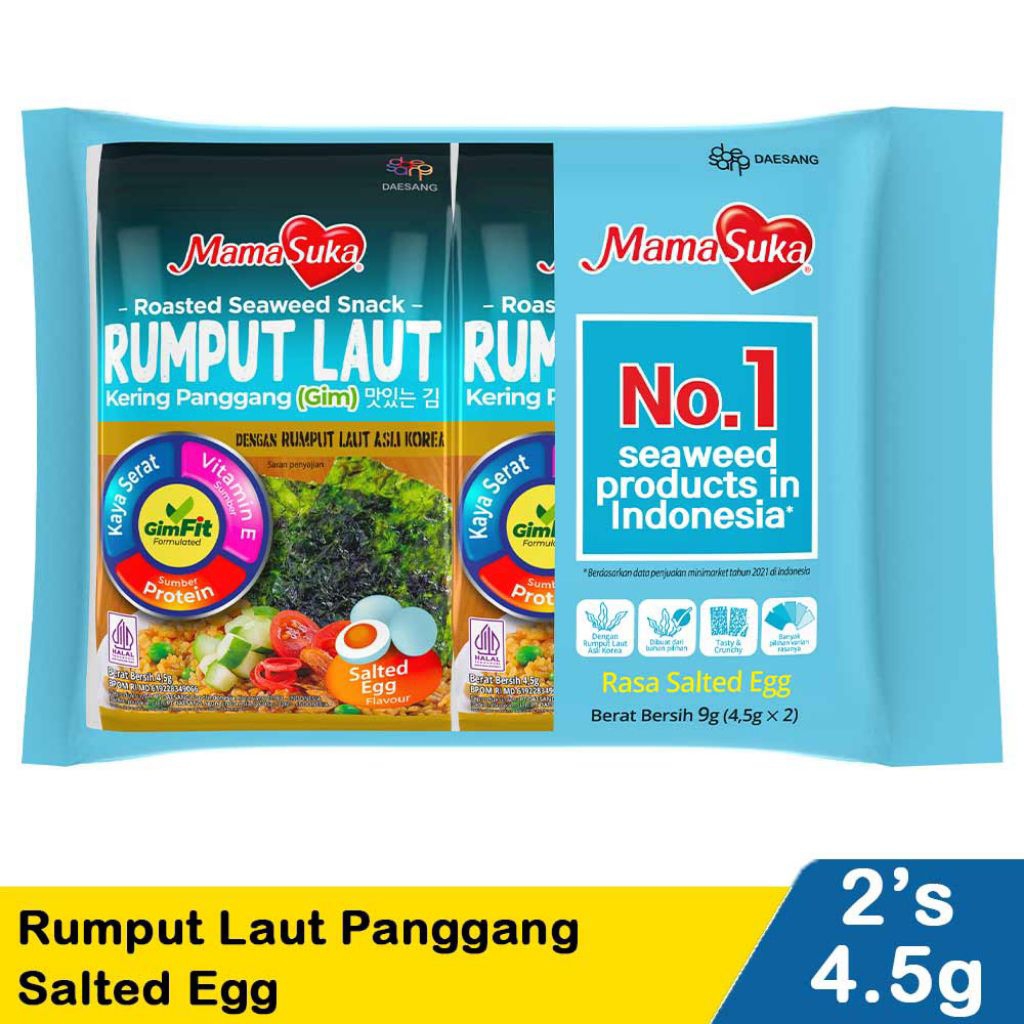 

Mamasuka Rumput Laut Panggang (Nori) Salted Egg 2x4.5g