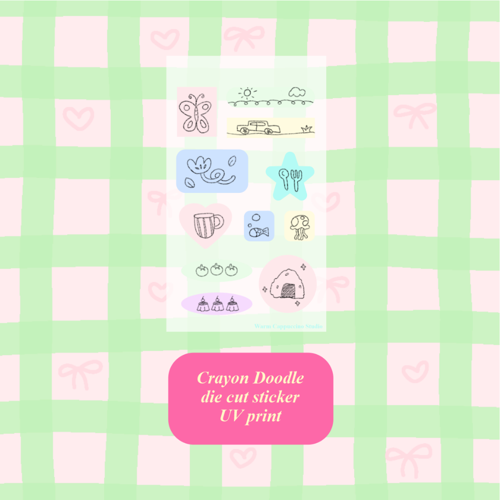 

Crayon Doodle Sticker UV Print - Warm Cappuccino Studio Sticker Bullet Journal