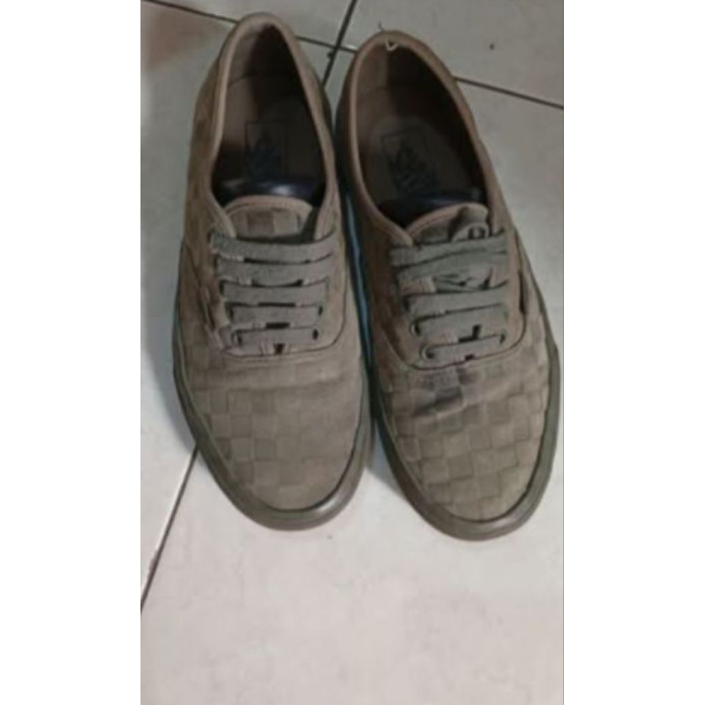 Vans authentic mono checkerboard dark olive
