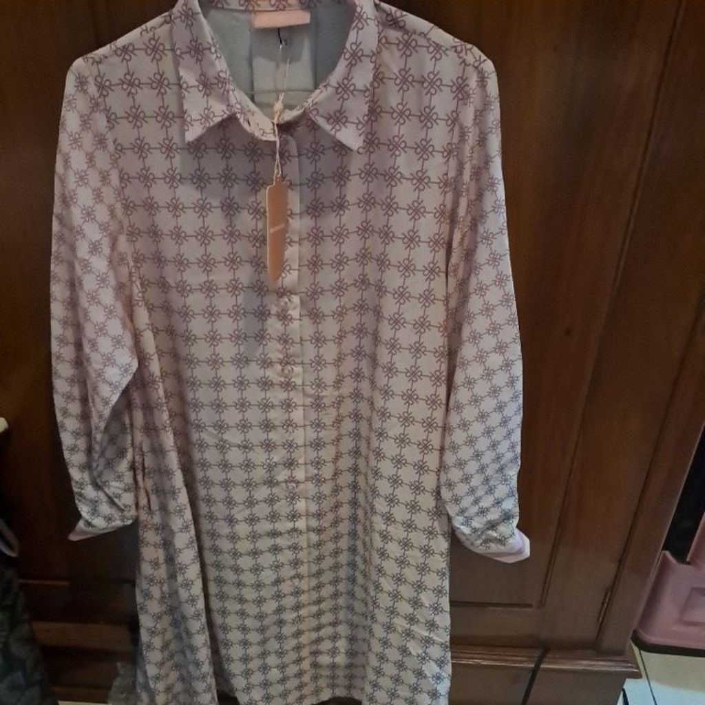 Tunik Ria Miranda Monogram Gradasi Warna Pink Size S