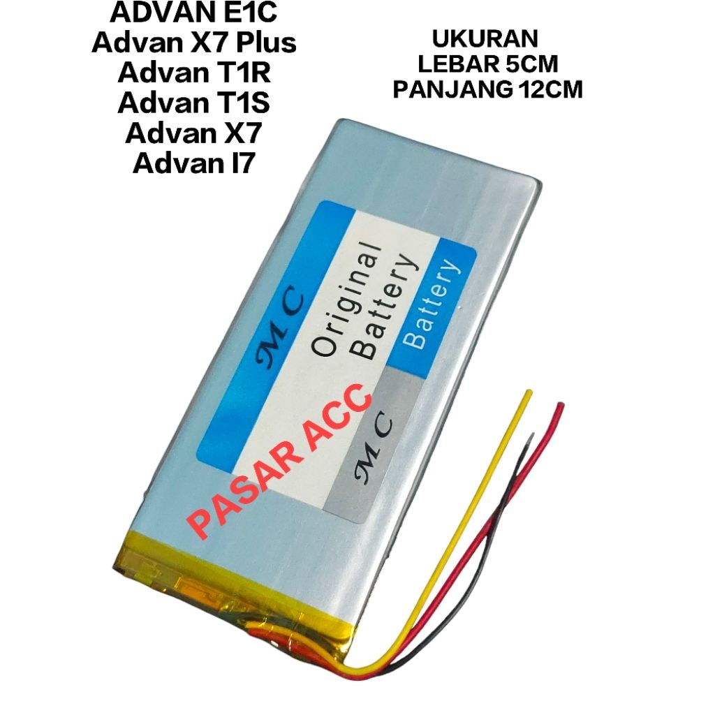 Baterai Tab Advan E1C pro / X7 plus / T1R /  T1S /  X7 / i7 4G  5x12 Cm