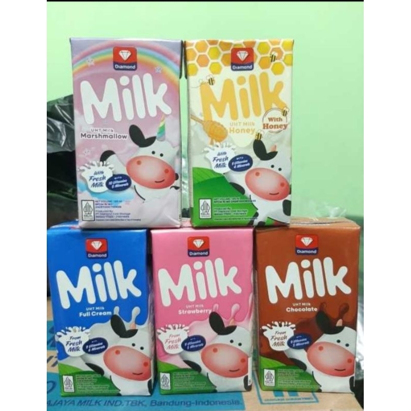 

Susu UHT Diamond all variant Full cream strawberry coklat Bubblegum honey MarshmellowFull cream strawberry coklat Bubblegum honey Marshmellow