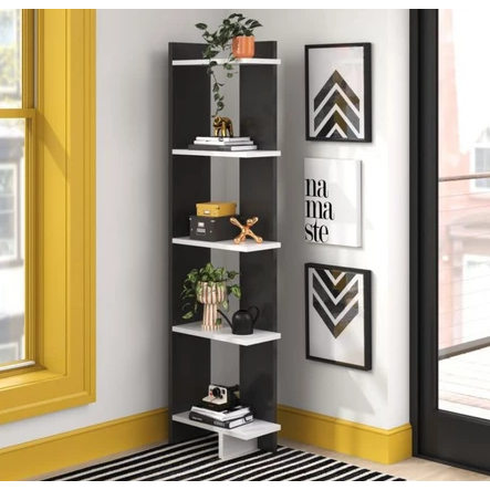 WOODYOUTH Rak Rakk Sudut Ruang Rumah Tempat Buku Vas Bunga Hias Ambalan Susun Estetik Kekinian