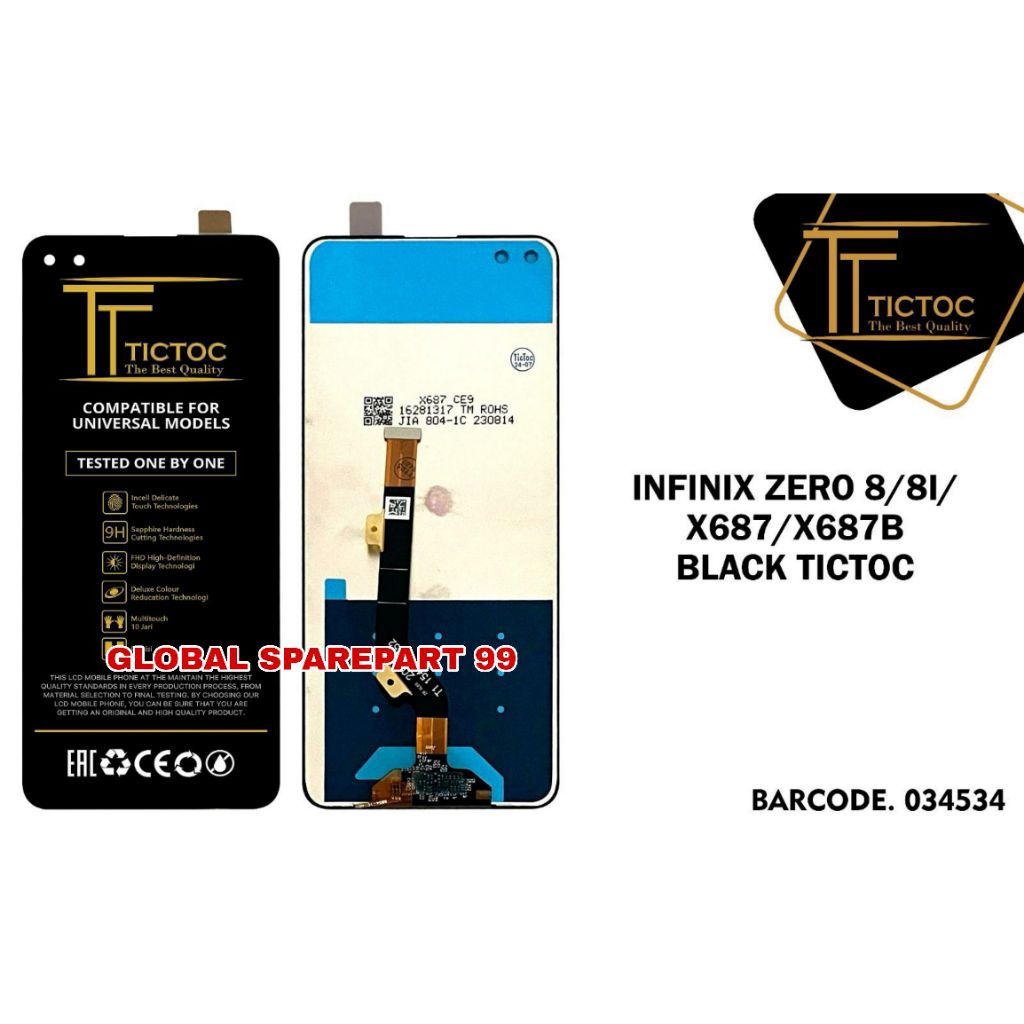 LCD INFINIX ZERO 8 X687 / INFINIX ZERO 8I X687B TICTOC
