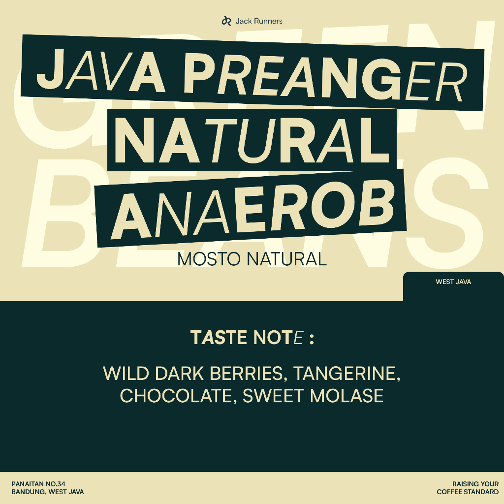 

JACK RUNNERS ROASTERY - JAVA PREANGER NATURAL ANAEROB - GREEN COFFEE BEANS