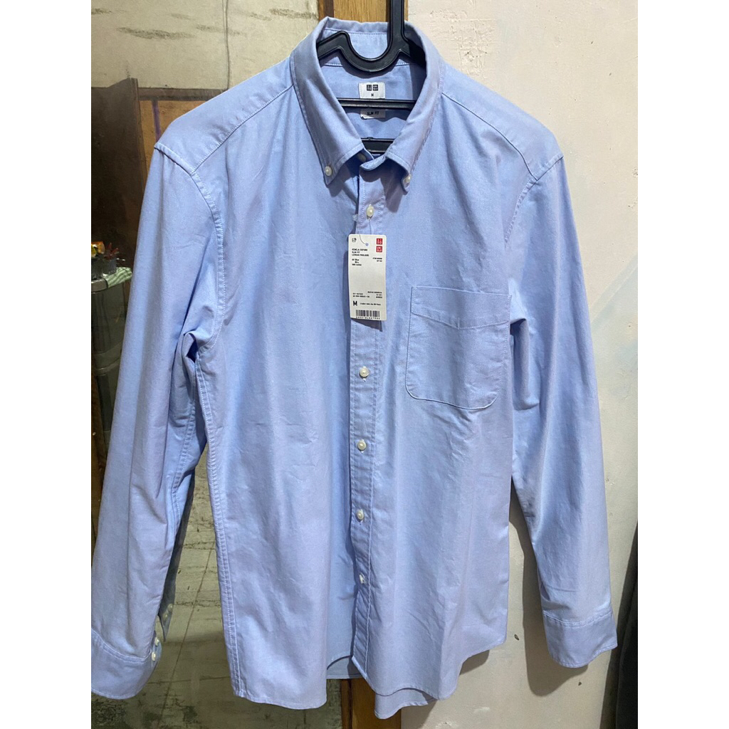 Kemeja uniqlo oxford/lengan panjang slim fit m
